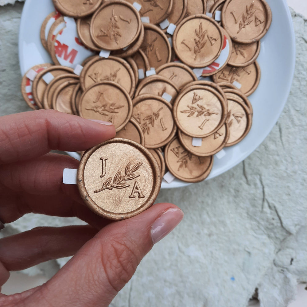 'Summer Harvest'  Monogram - Wax Seals - Atelier - Cera  Wedding monogram Wax Seal,Monogram wax seals,Wedding Monogram,Wax Sealing Kit Atelier - Cera  'Summer Harvest'  Monogram - Wax Seals